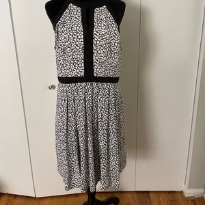 White House Black Market Cut In Colorblock Fit & Flare Dress